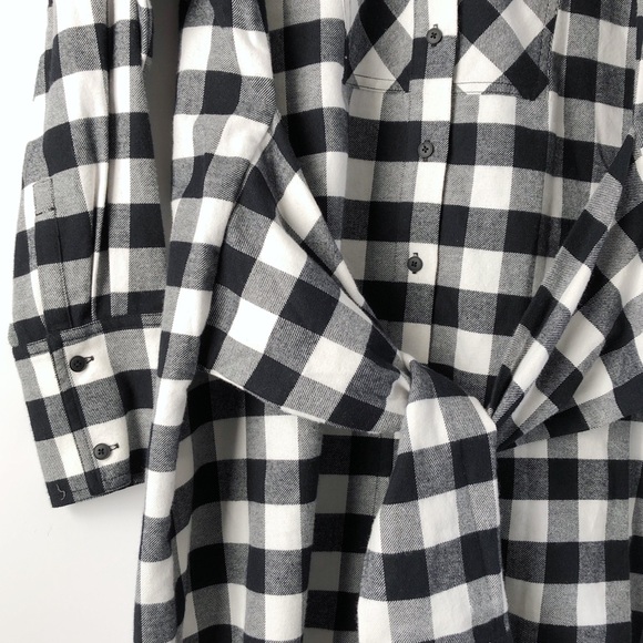 nwt 10 crosby derek lam tie waist flannel dress - Picture 7 of 10